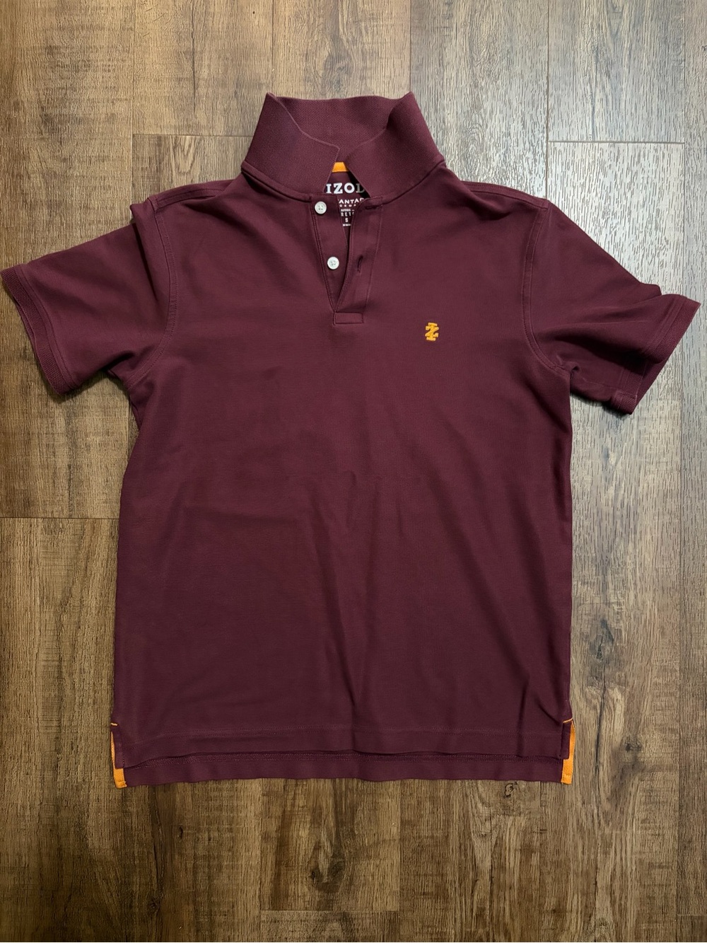 Izod Men’s Maroon Polo Shirt with Contrast Details